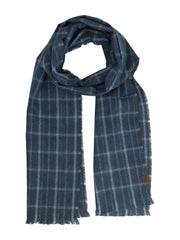 Bufanda Fibras Recicladas Unisex Rkf Scarf Plaid Azul RKF