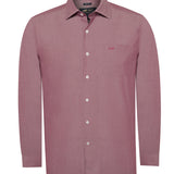 Camisa Manga Larga Algodón Hombre Woolsolid Vino RKF
