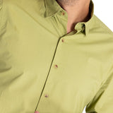 Camisa Manga Larga Algodón Orgánico Hombre Trento Verde RKF