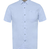 Camisa Manga Corta Lino Orgánico Hombre Linenshort Aquamarino RKF