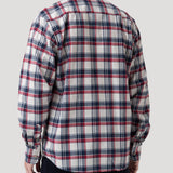 Camisa Manga Larga Algodón Orgánico Hombre Flannel Azul Navy RKF