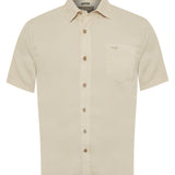 Camisa Manga Corta Tencel Hombre Tencel Marrón RKF
