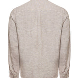 Camisa Manga Larga Lino Orgánico Hombre Linentex Beige RKF