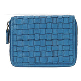 Billetera Cuero Mujer Ws Braid Mini Zip Azul RKF