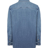 Camisa Manga Larga Algodón Reciclado Hombre Denim Azul RKF