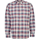 Camisa Manga Larga Algodón Orgánico Hombre Flannel Azul Navy RKF