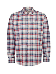 Camisa Manga Larga Algodón Orgánico Hombre Flannel Azul Navy RKF