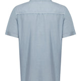 Camisa Manga Corta Tencel Hombre Tencel Azul RKF