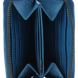 Billetera Cuero Mujer Ws Braid Mini Zip Azul RKF