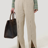 Pantalon Lino Orgánico Mujer Loch Beige RKF