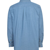 Camisa Manga Larga Algodón Orgánico Hombre Chambray Azul RKF