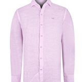 Camisa Manga Larga Lino Orgánico Hombre Linen Rosado RKF