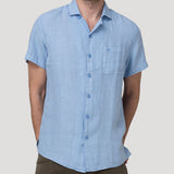 Camisa Manga Larga Hombre Linenpro Azul RKF