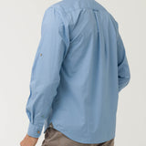 Camisa Manga Larga Algodón Orgánico Hombre Galiton Azul RKF