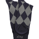 Medias Bamboo Hombre Rfi26H C Rombos Azul RKF