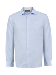 Camisa Manga Larga Hombre Linenit Azul RKF