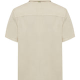 Camisa Manga Corta Tencel Hombre Tencel Marrón RKF
