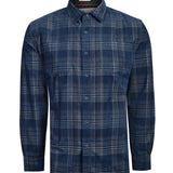Camisa Manga Larga Algodón Orgánico Hombre Tartancord Azul RKF