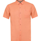 Camisa Manga Corta Lino Orgánico Hombre Linenshort Naranja RKF