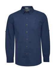 Camisa Manga Larga Algodón Orgánico Hombre Galiton Azul RKF