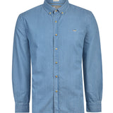Camisa Manga Larga Algodón Orgánico Hombre Chambray Azul RKF