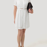 Vestido Lino Orgánico Mujer Geneva Blanco RKF