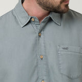 Camisa Manga Corta Tencel Hombre Tencel Verde RKF