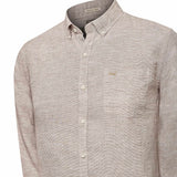 Camisa Manga Larga Lino Orgánico Hombre Linentex Beige RKF