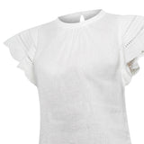 Blusa Manga Corta Algodón Orgánico Mujer Filka Blanco RKF