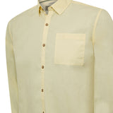 Camisa Manga Larga Algodón Orgánico Hombre Galiton Amarillo RKF