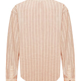 Blusa Manga Larga Lino Orgánico Mujer Lines Beige RKF