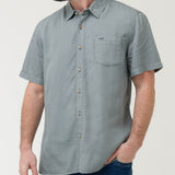 Camisa Manga Corta Tencel Hombre Tencel Verde RKF