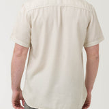 Camisa Manga Corta Tencel Hombre Tencel Marrón RKF