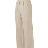 Pantalon Lino Orgánico Mujer Ava Crema RKF