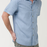Camisa Manga Larga Algodón Orgánico Hombre Galiton Azul RKF