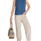 Pantalon Lino Orgánico Mujer Blake Blanco RKF