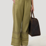 Pantalon Lino Orgánico Mujer Ava Crema RKF