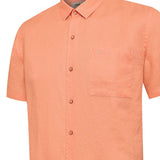 Camisa Manga Corta Lino Orgánico Hombre Linenshort Naranja RKF