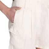 Short Lino Orgánico Mujer Rout Blanco RKF