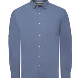 Camisa Manga Larga Algodón Orgánico Hombre Galiton Azul RKF