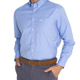 Camisa Manga Larga Algodón Hombre Wor Travel Azul RKF