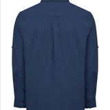 Camisa Manga Larga Algodón Orgánico Hombre Galiton Azul RKF