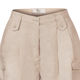 Short Lino Orgánico Mujer Rout Crema RKF