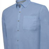Camisa Manga Larga Algodón Orgánico Hombre Galiton Azul RKF