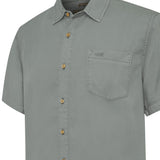 Camisa Manga Corta Tencel Hombre Tencel Verde RKF