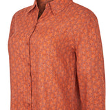 Blusa Manga Larga Lino Orgánico Mujer Lirioprint Vino RKF