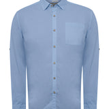 Camisa Manga Larga Algodón Orgánico Hombre Galiton Azul RKF