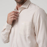 Camisa Manga Larga Algodón Hombre Flasquare Beige RKF