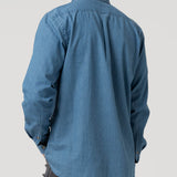 Camisa Manga Larga Algodón Orgánico Hombre Chambray Azul RKF