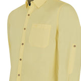 Camisa Manga Larga Algodón Orgánico Hombre Galiton Amarillo RKF